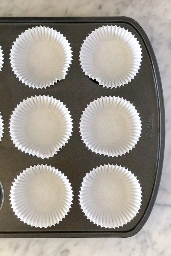 cupcake liners in a muffin tin