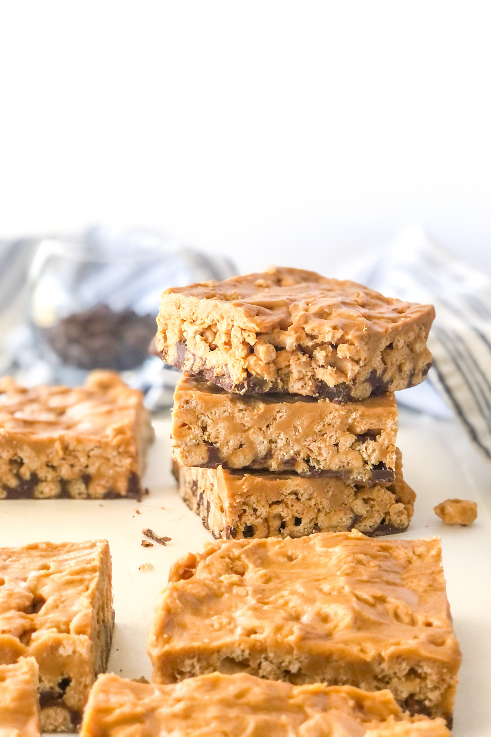 stack of peanut butter cheerio bars