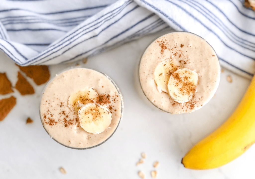 banana oatmeal cookie butter smoothie