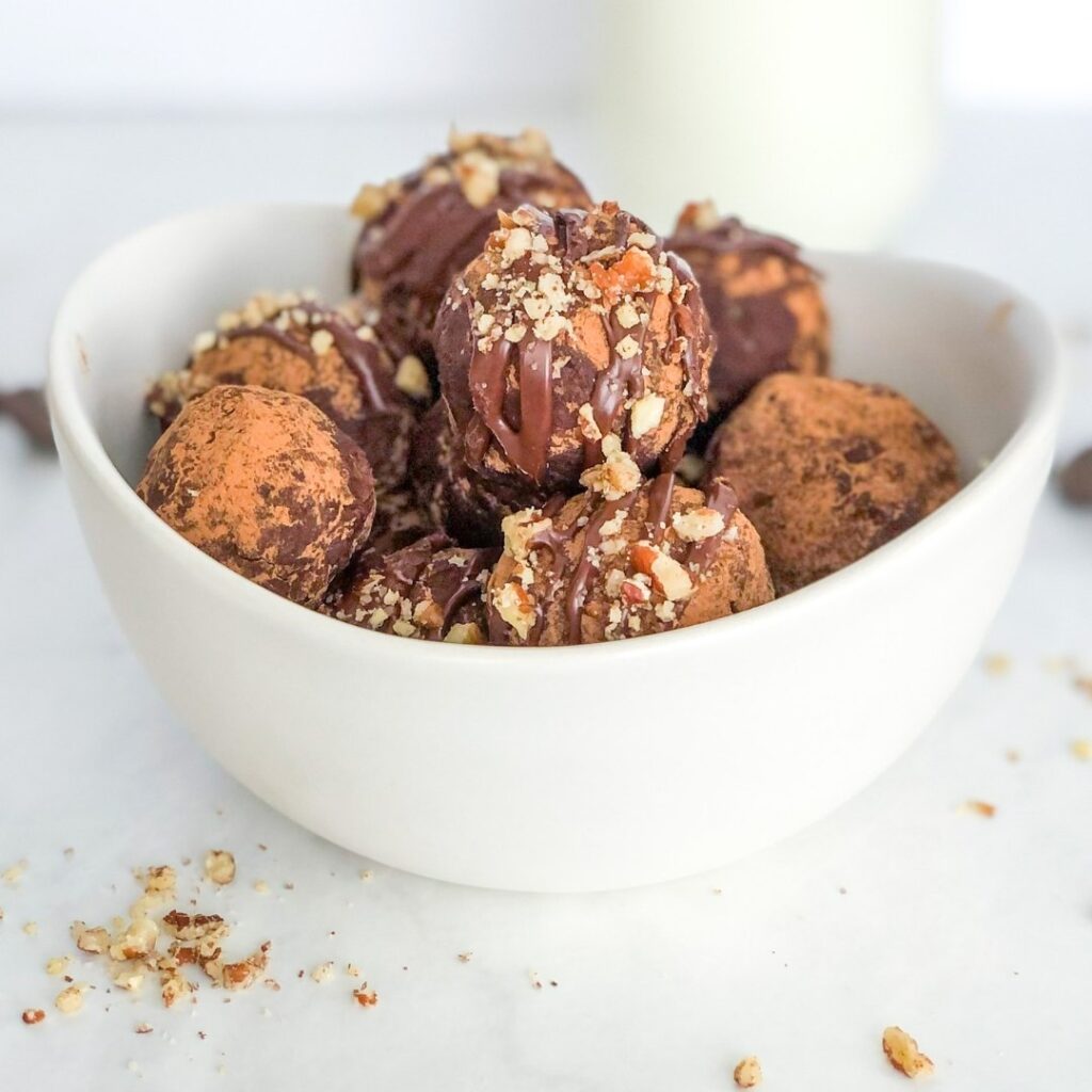 Dark Chocolate Avocado Truffles with Pecans (No Bake & Easy!)