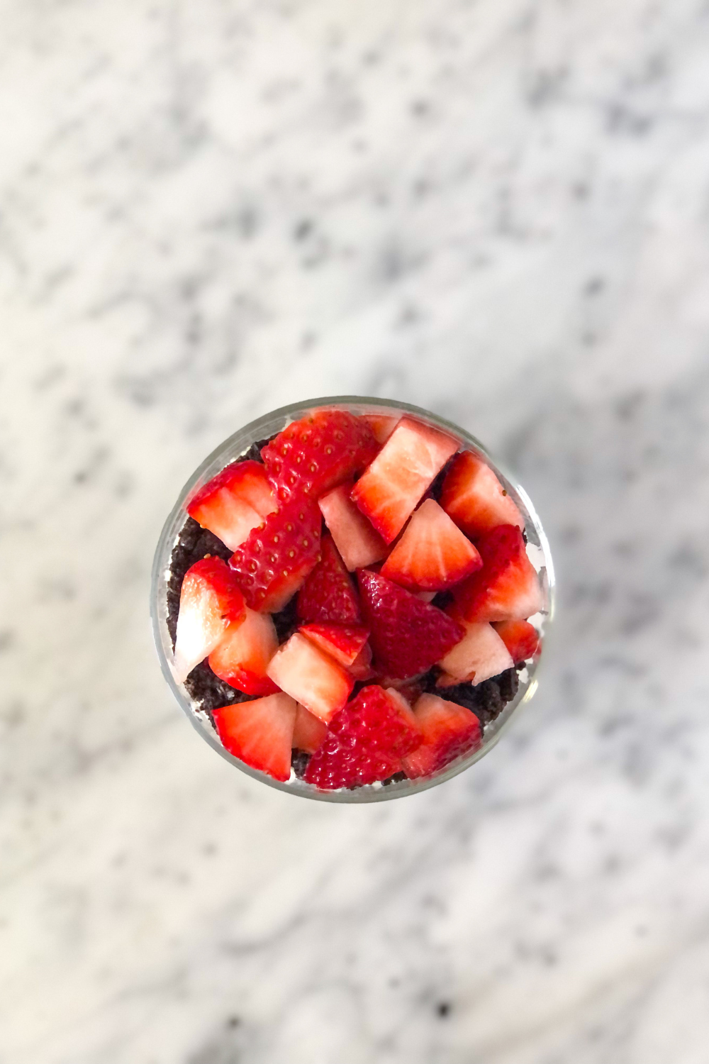 chopped strawberries in a jar