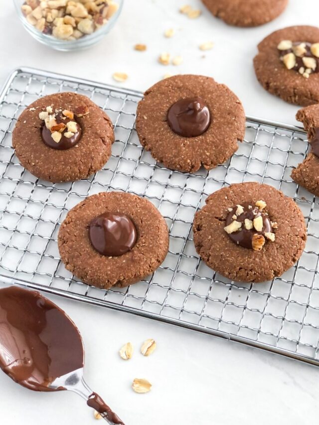 chocolate nutella oat flour cookies