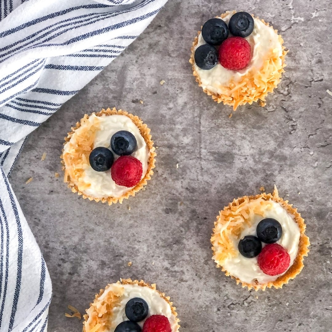 Berry Coconut Greek Yogurt Tarts With Graham Cracker Crust