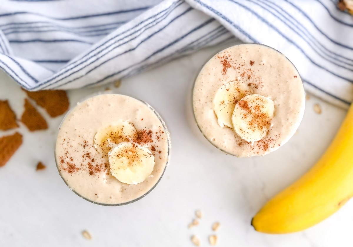 banana oatmeal cookie butter smoothie