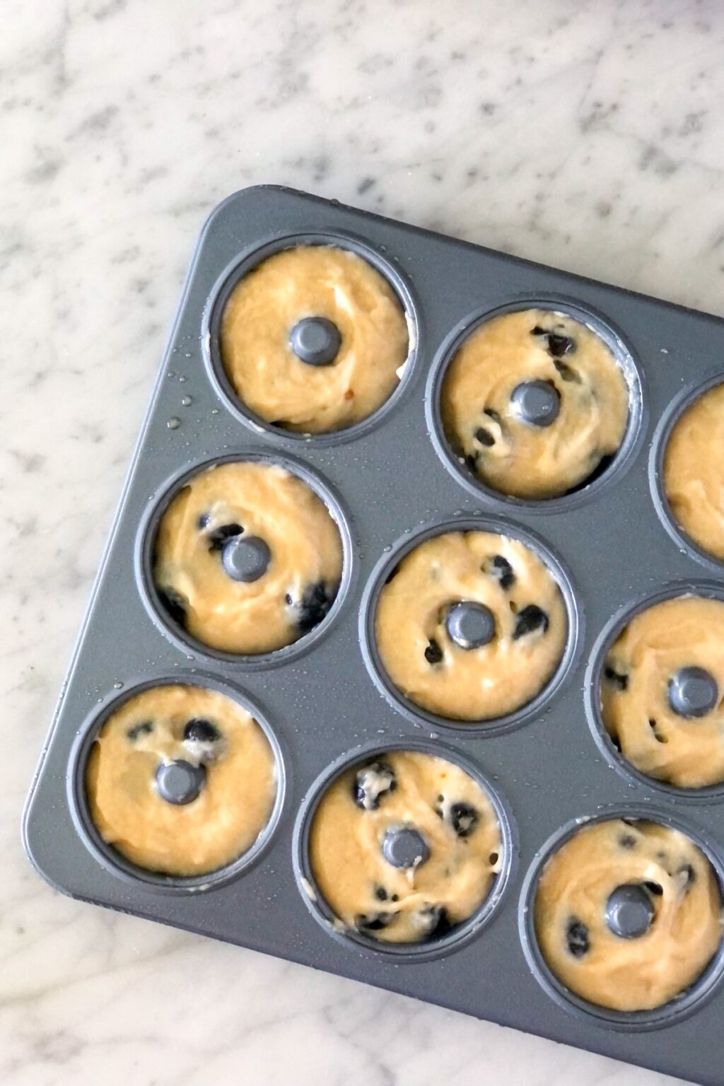 Mini Baked Blueberry Donuts with Lemon Blueberry Glaze