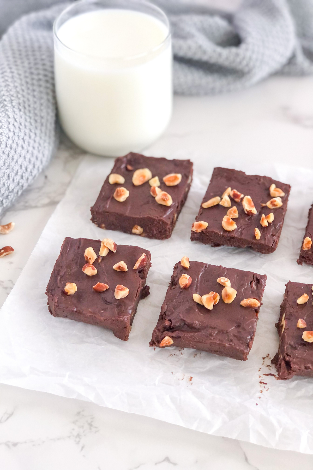 chocolate Nutella fudge with hazelnuts
