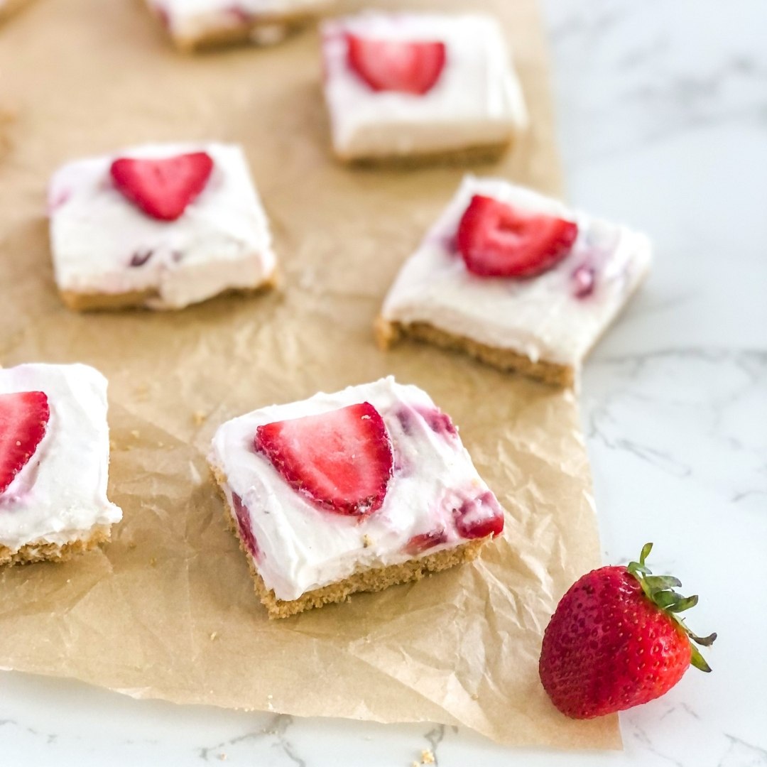 Strawberry White Chocolate Cheesecake Bars