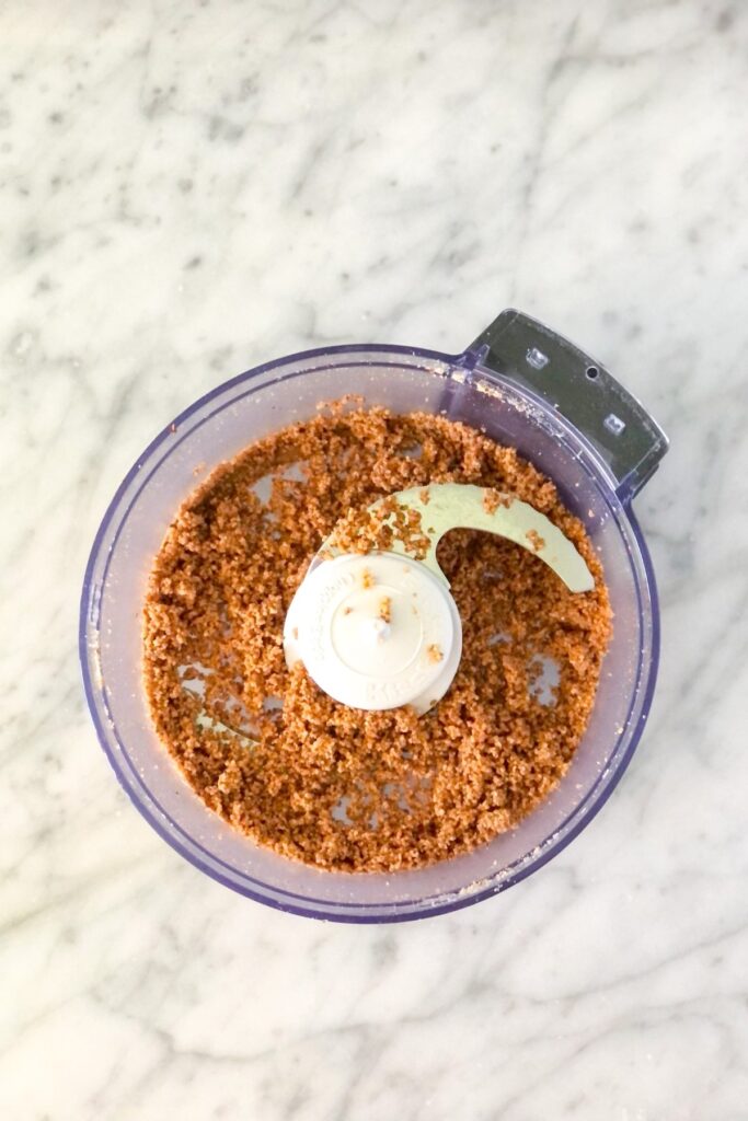 homemade almond flour in a food processor