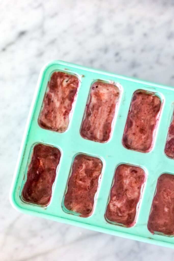 cherry popsicles in a popsicle mold