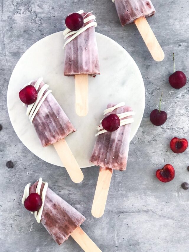 Healthy Chocolate Cherry Popsicles