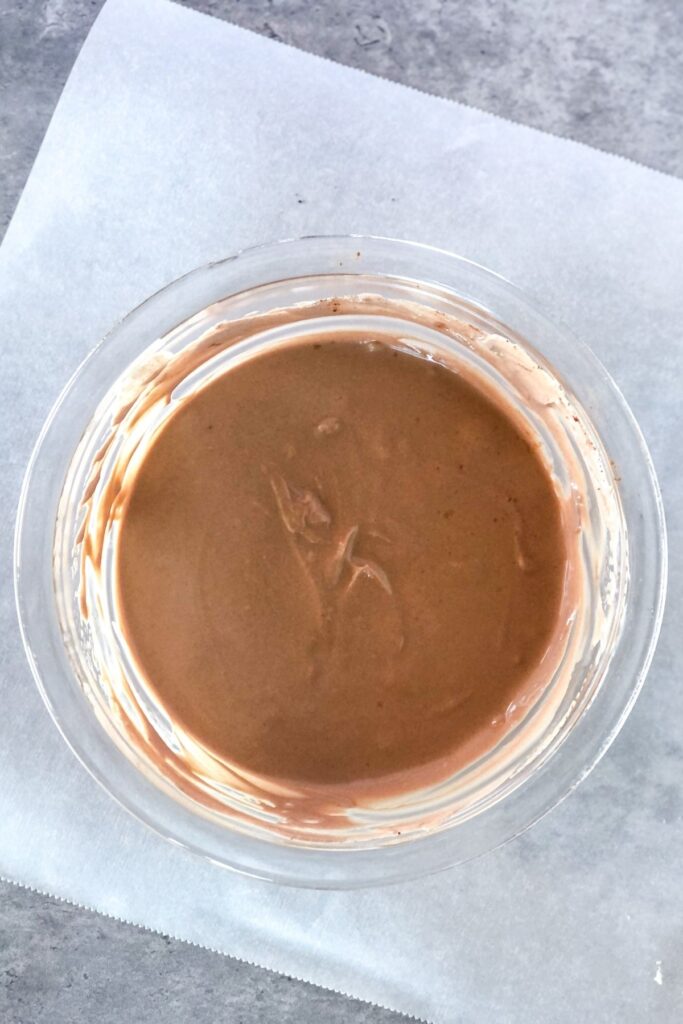 chocolate Greek yogurt mixture in a bowl