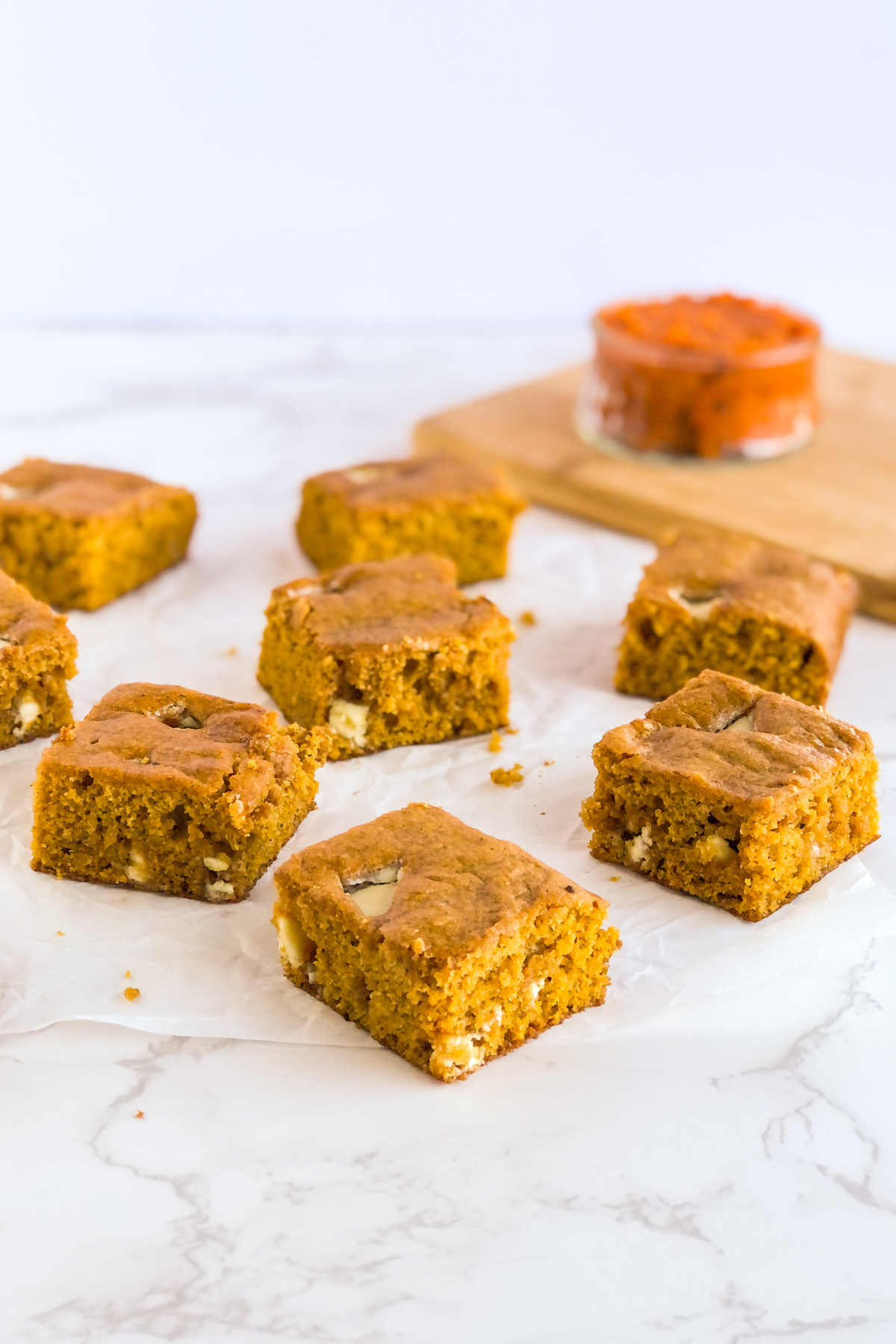 slices of pumpkin snack cake