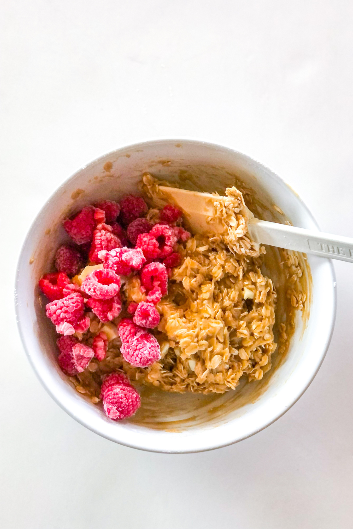 cookie dough with raspberries