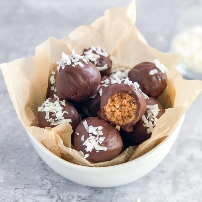 Almond Butter Chocolate Coconut Bites (Easy & No Bake)