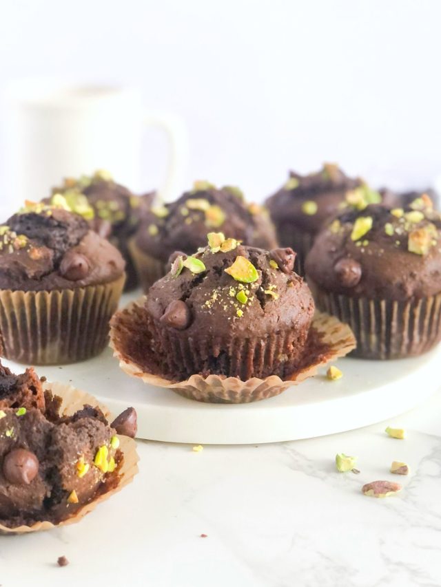 Double Chocolate Muffins with Pistachios