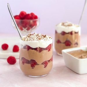 Chocolate Yogurt Parfaits with Raspberries