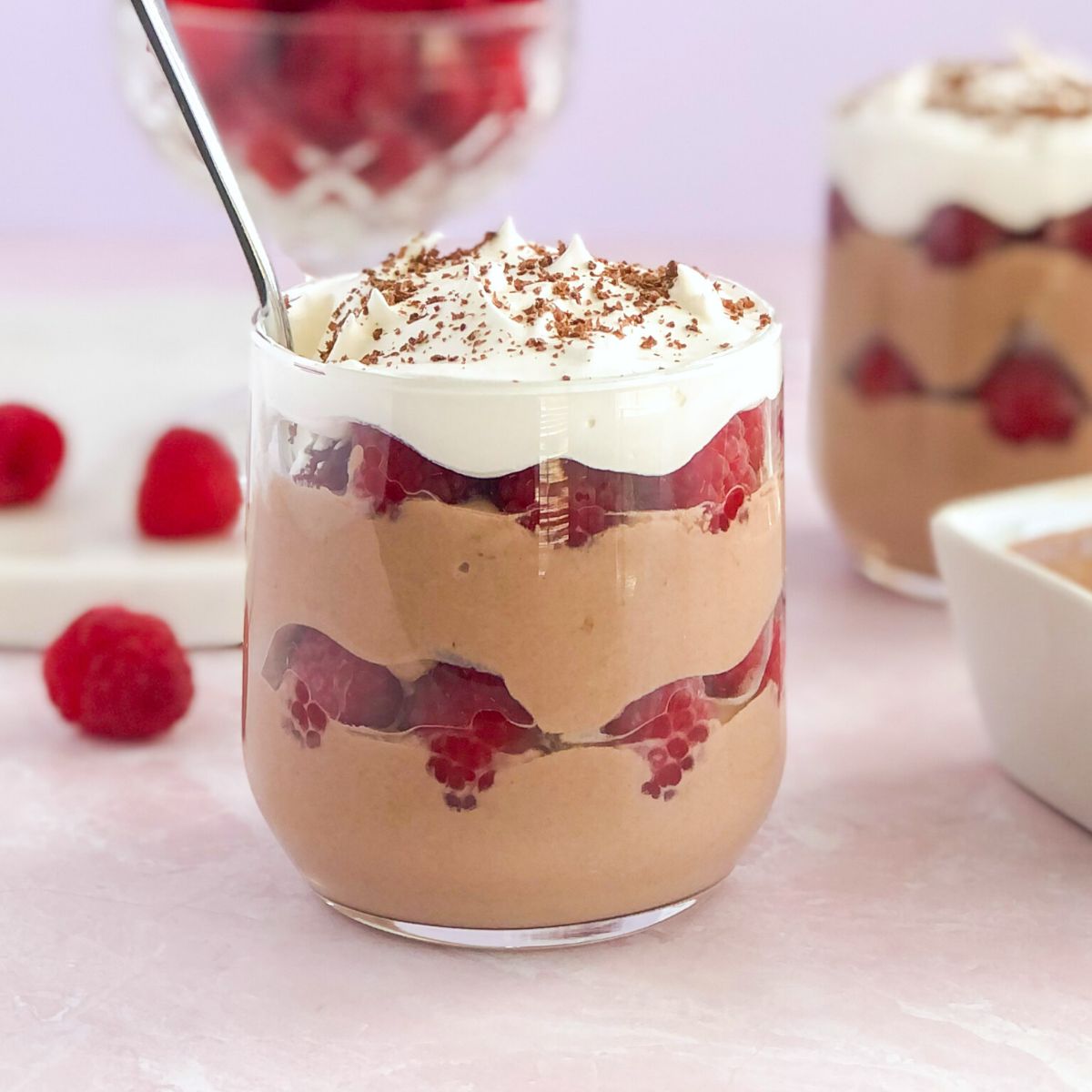 Chocolate Yogurt Parfaits with Raspberries